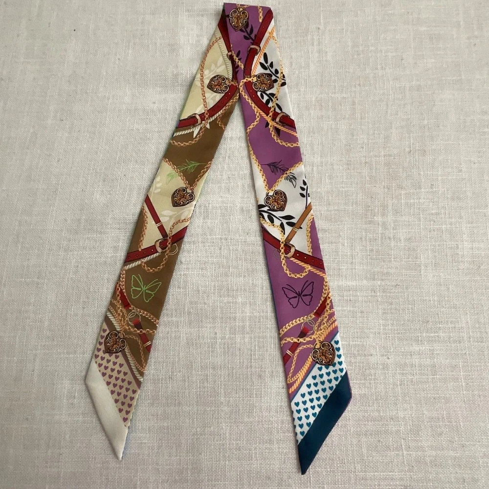 Wristpop L.A.Apple Watch Thin Neck Purse Art Print Silk Scarf  Hairband NWOT
